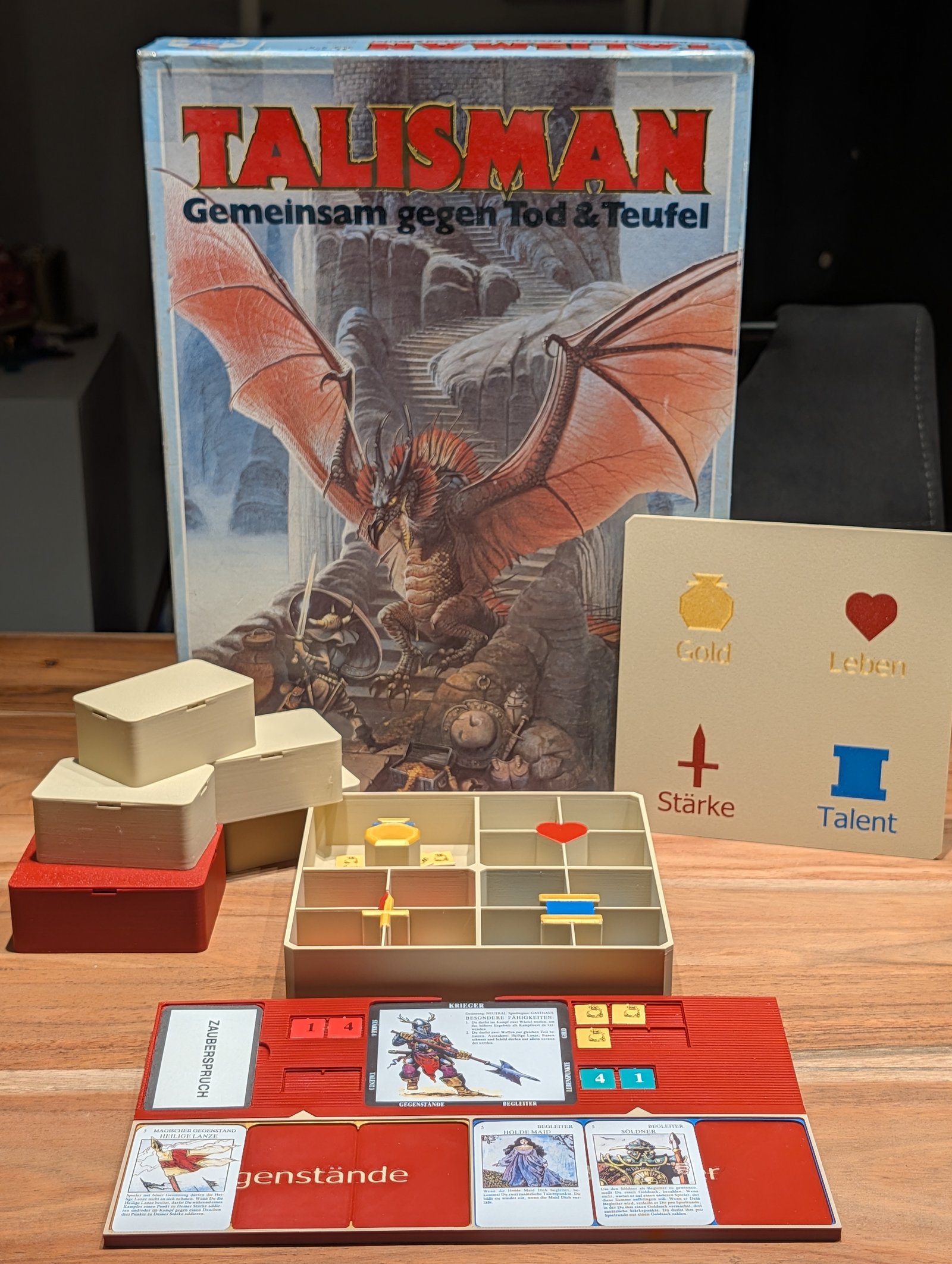Talisman-Insert mit Drachen-Box, Symbol-Karte und Charakterboard